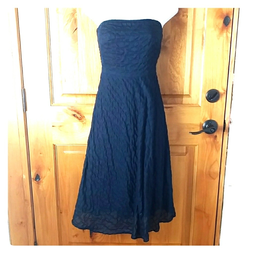 J. Crew NAVY blue strapless dress - size 0, EUC!